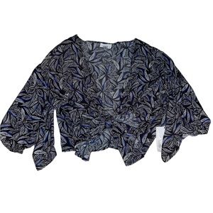 NWT Japna Cover Up Blouse Swim Tie Multiple Way Wear Pattern Cute Top (size S)